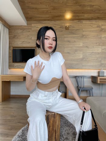 ERI ÁO CROPTOP BASIC THUN GÂN