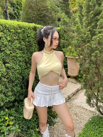 LEXIMARS Áo Croptop cổ yếm